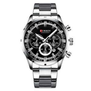 Relógio Curren Masculino Cronógrafo Metal Prata - 8355PA