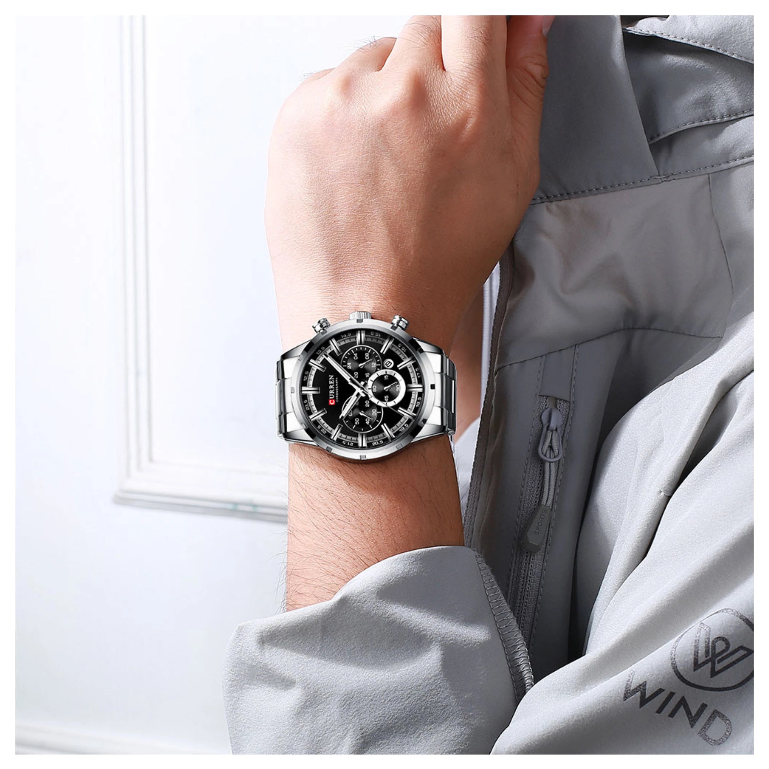 Relógio Curren Masculino Cronógrafo Metal Prata - 8355PA - Imagem 2