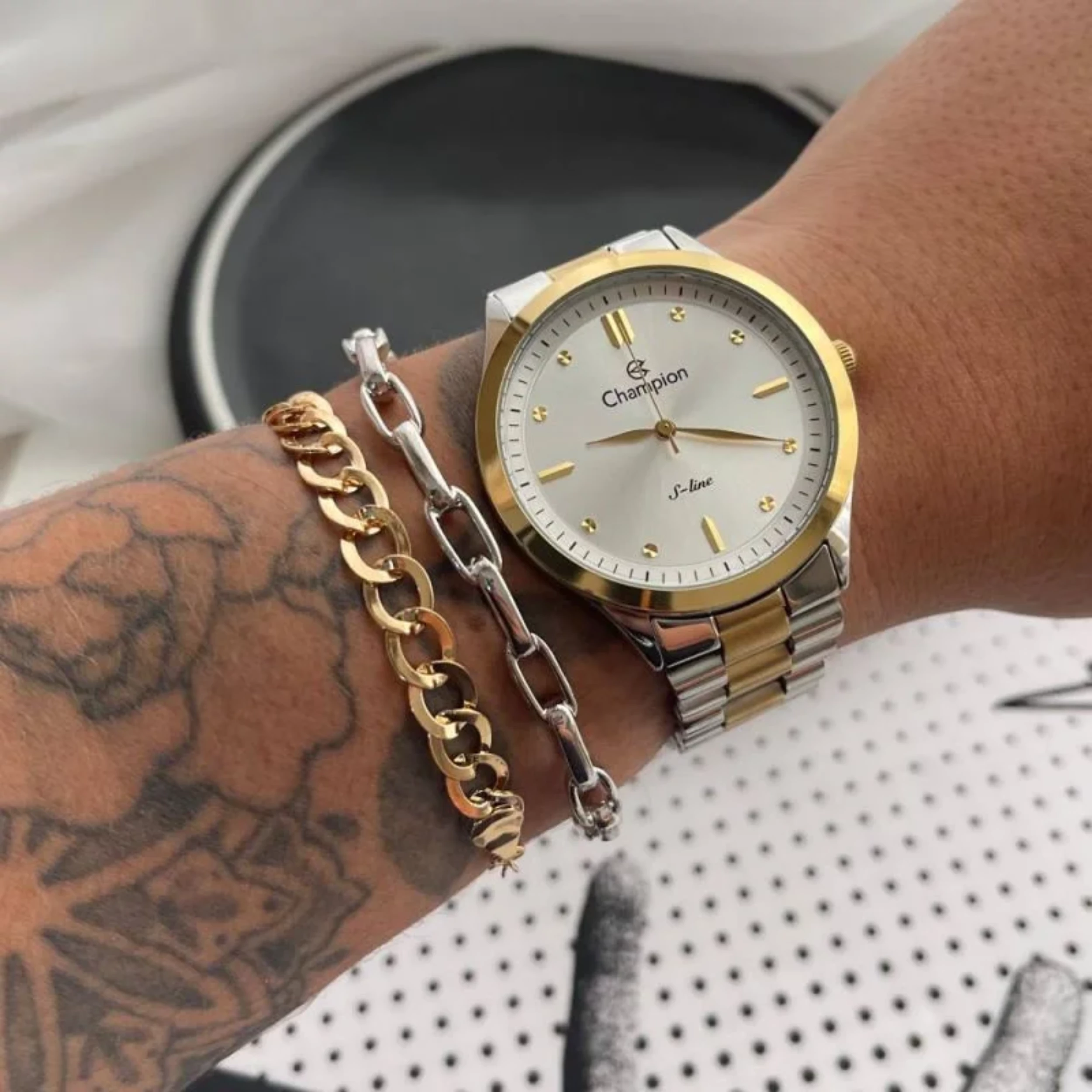 Relógio Champion Unissex Analógico Metal Bicolor - CN21087B - Imagem 2