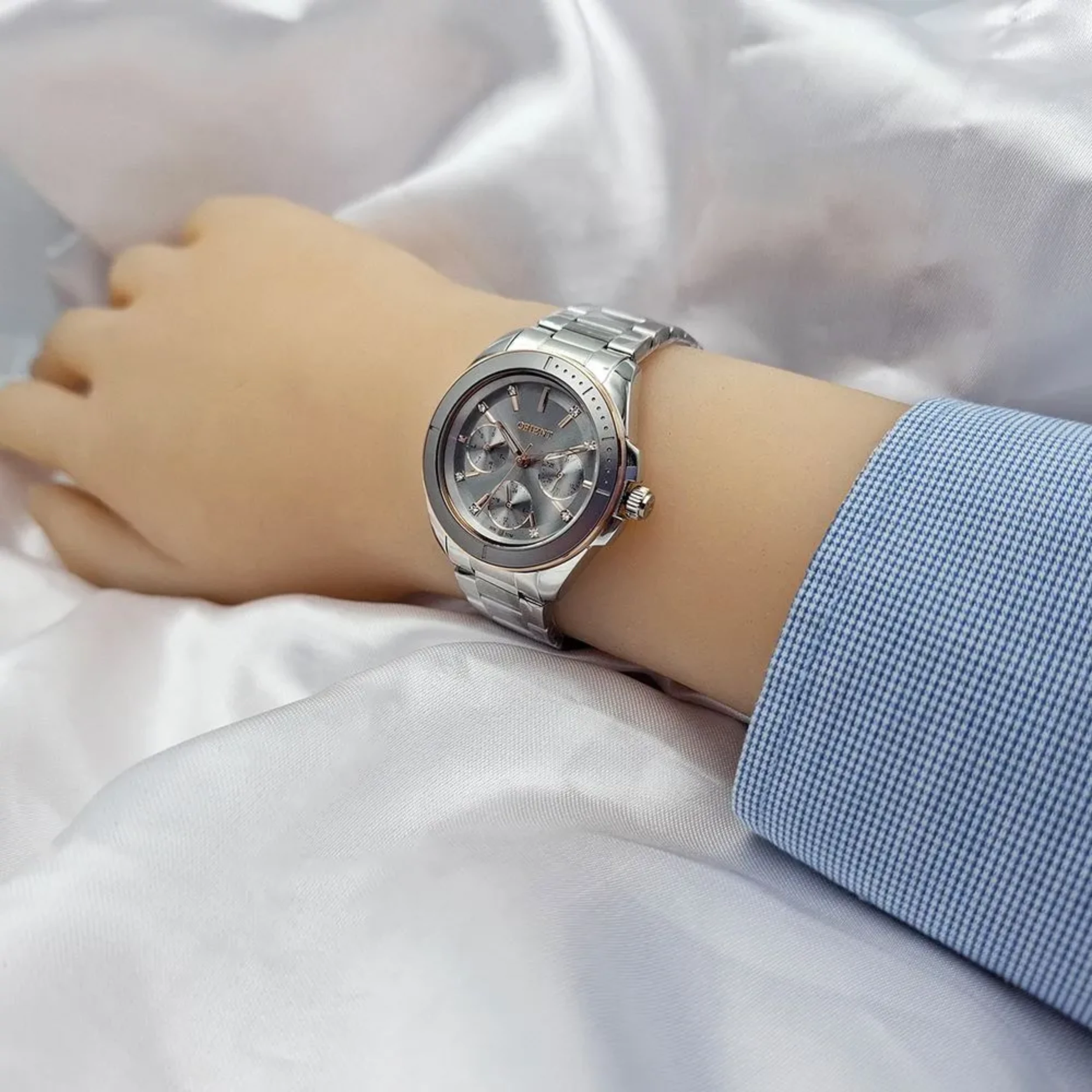 Relógio Orient Feminino Analógico Metal Prata - FTSSM067G1SX - Imagem 2