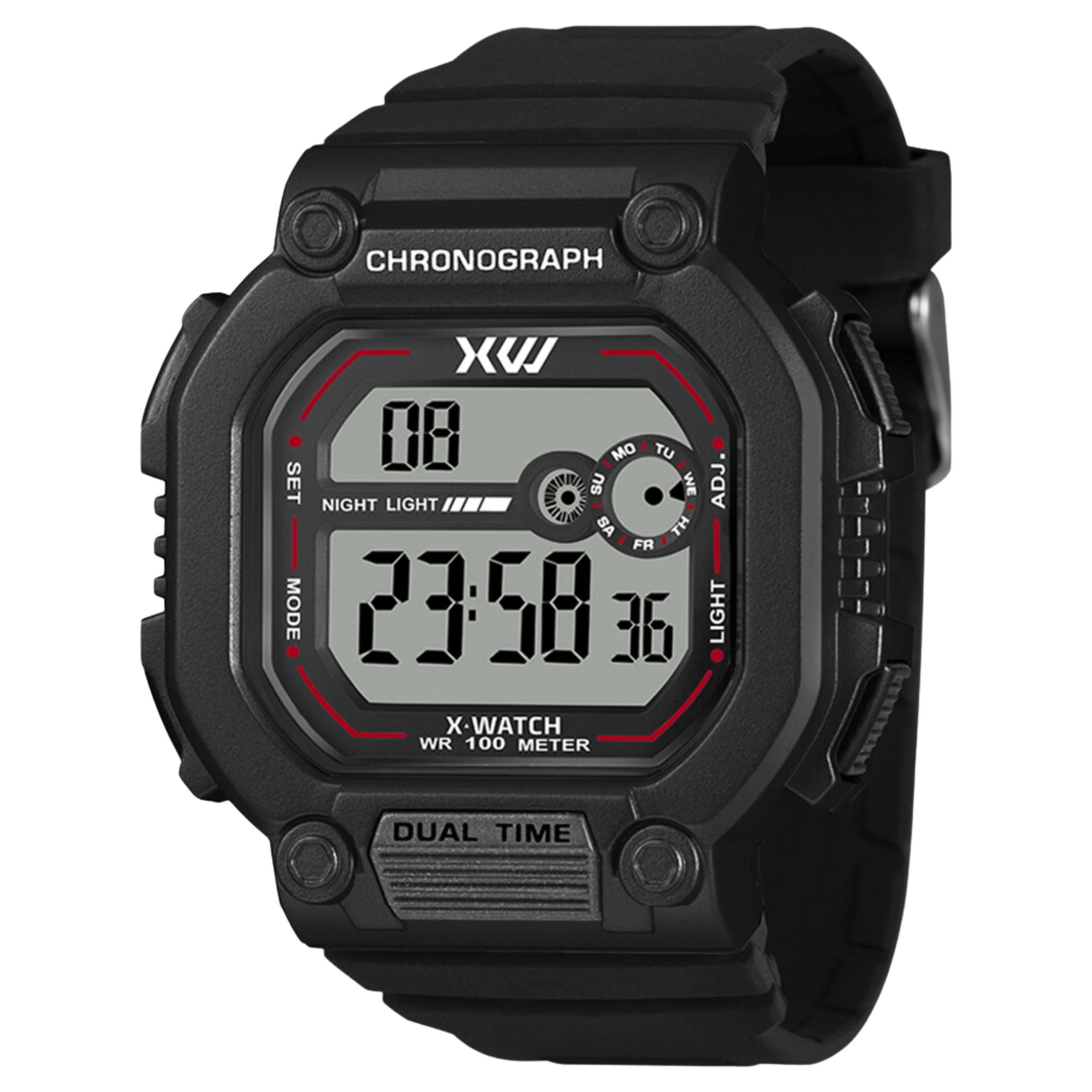Relógio X-Watch Masculino Digital Silicone Preto - XGPPD182 BXPX