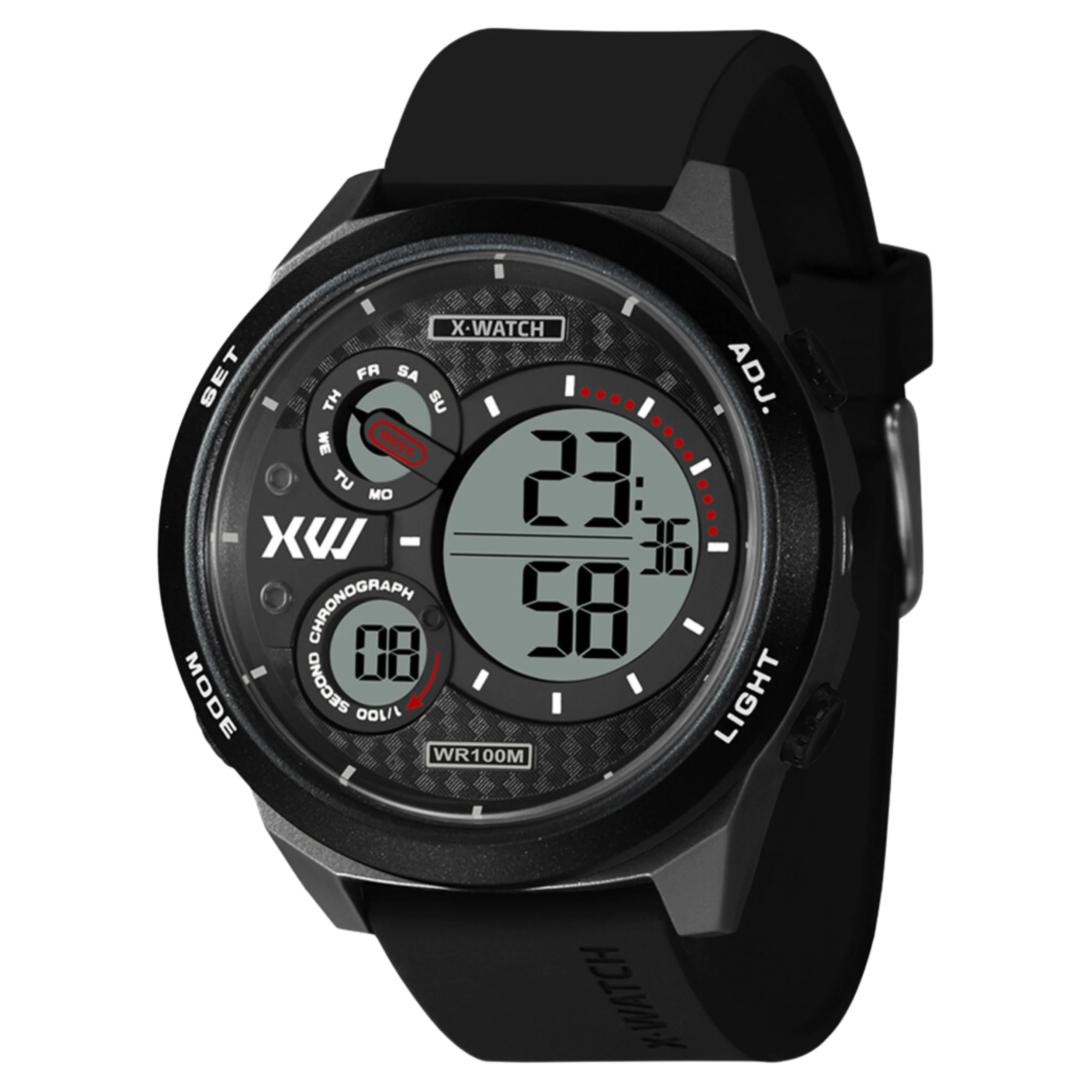 Relógio X-Watch Masculino Digital Silicone Preto - XMPPD667 PXPX