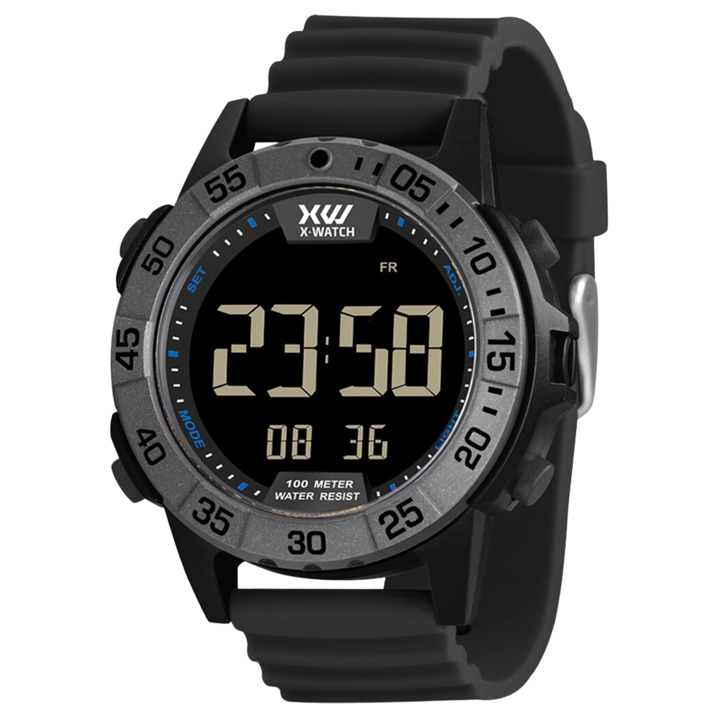Relógio X-Watch Masculino Digital Silicone Preto - XMPPD695 PXPX