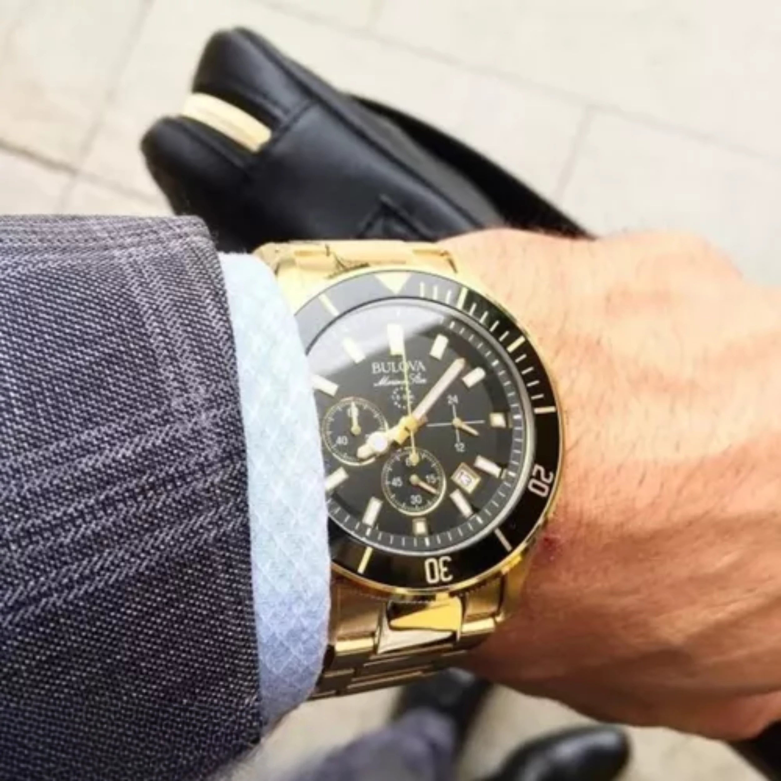 Relógio Bulova Masculino Cronográfo Metal Dourado - 98B250 - Imagem 2